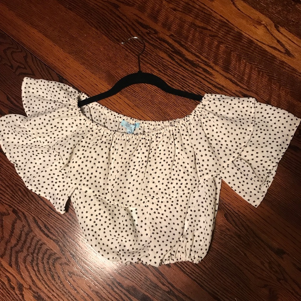 She + Sky Off-the-Shoulder Crop Top